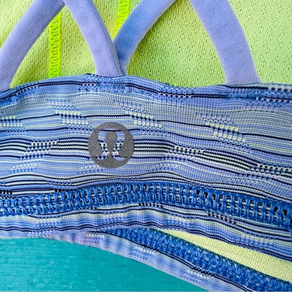 LULULEMON FREE TO BE YOGA SPORTS BRA PURPLE CHARTREUSE SIZE 8 - Picture 2 of 5